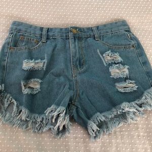 Distressed Jean Shorts